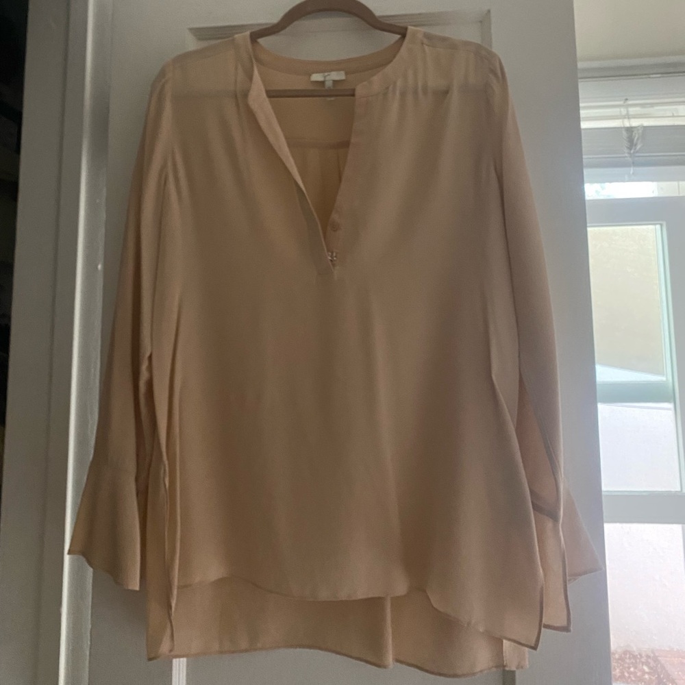 Joie long sleeve cream silk top